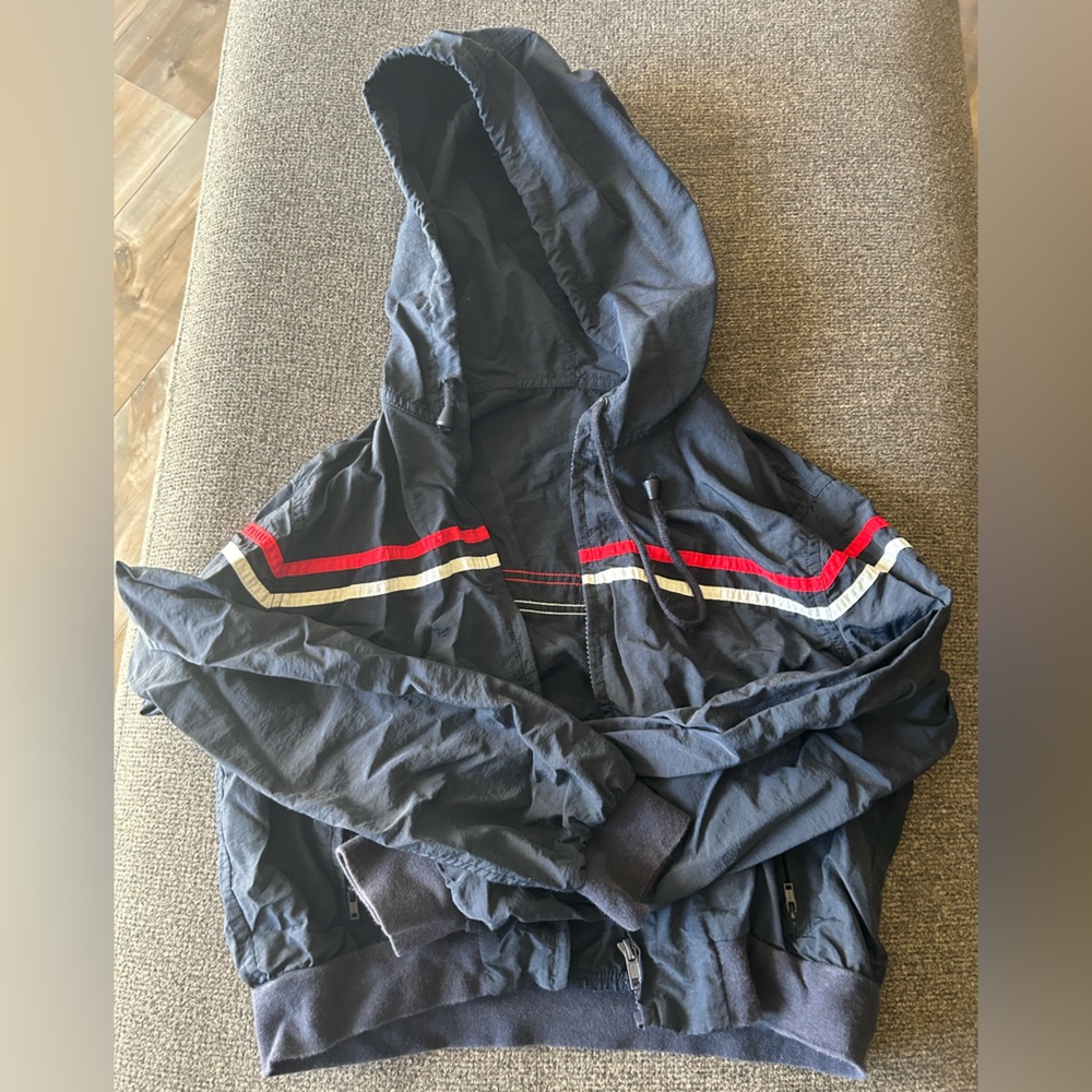 Women's Navy Utility Jacket with Red Accents